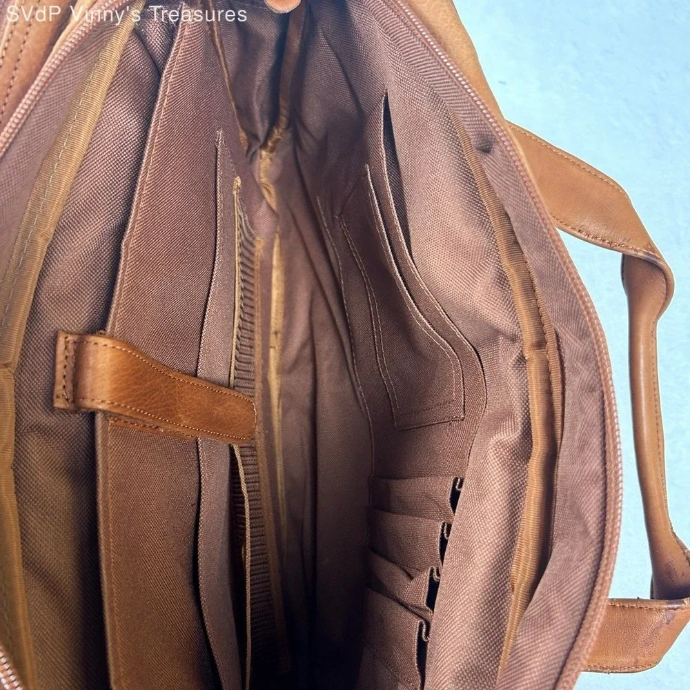 Canyon Outback 90s Absolut Vodka Tan Leather Briefcase Bag NWT